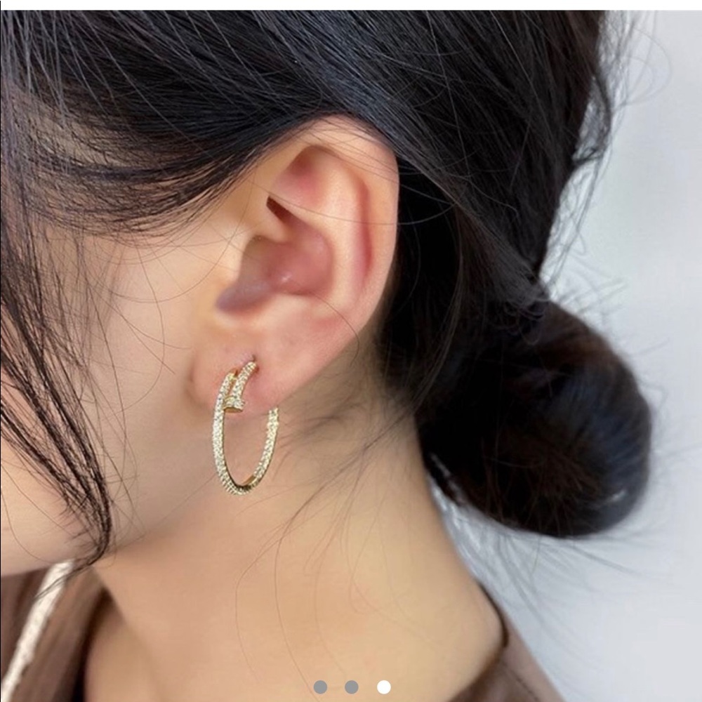 Gold Nail Hoop Earrings